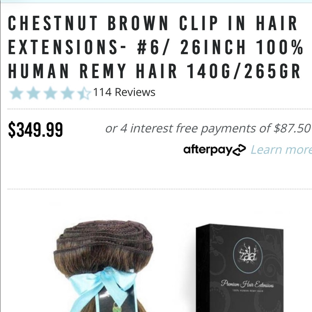 Zara hair extension chestnut 24 inches worn once